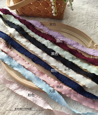 taobao agent 25mm螺纹花边织带 DIY手工蝴蝶结发饰双层可串发箍 满包