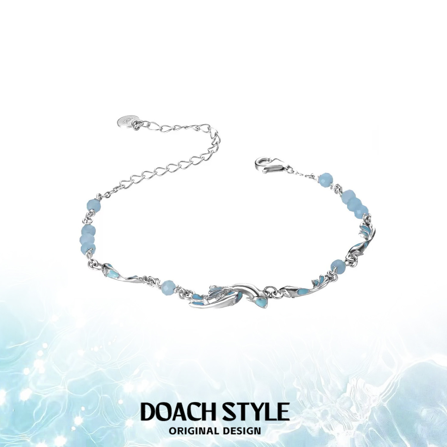 Браслет из стерлингового серебра DOACH sea blue fish, высококачественный дизайн, нишевый дизайн, браслет, холодное чувство, браслет, оригинальные ювелирные изделия