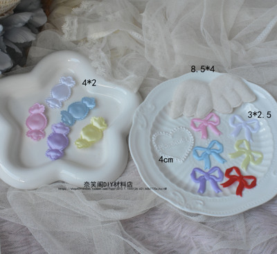 taobao agent 超声波马卡龙压花糖果蝴蝶结小布贴diy饰品发饰材料配件满包邮