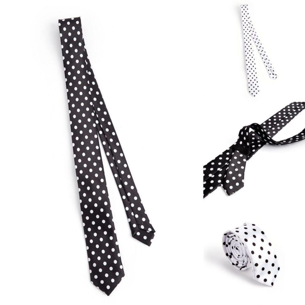 High-quality polka dot ties for women, formal business attire, 5cm wide, suitable for grooms, weddings, work, and professional settings.