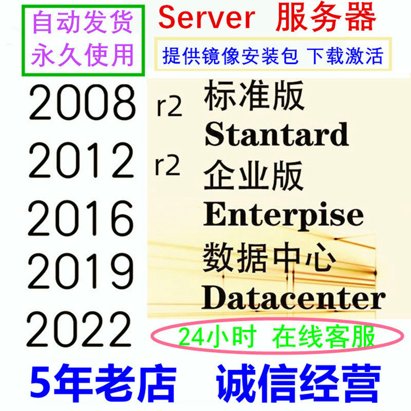 Сервер2019/2016/2022/ Загрузка активации серверной системы 2012R2/2025 Standard Edition 2008