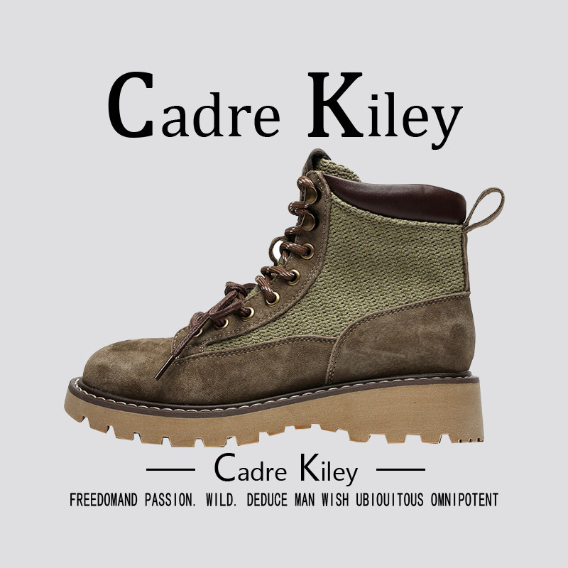 Мужские и женские ботинки Martin из натуральной кожи Cadre Kiley; коллекция 2026 года; сезон осень; высокие ботинки в британском стиле на толстой подошве из ревеня