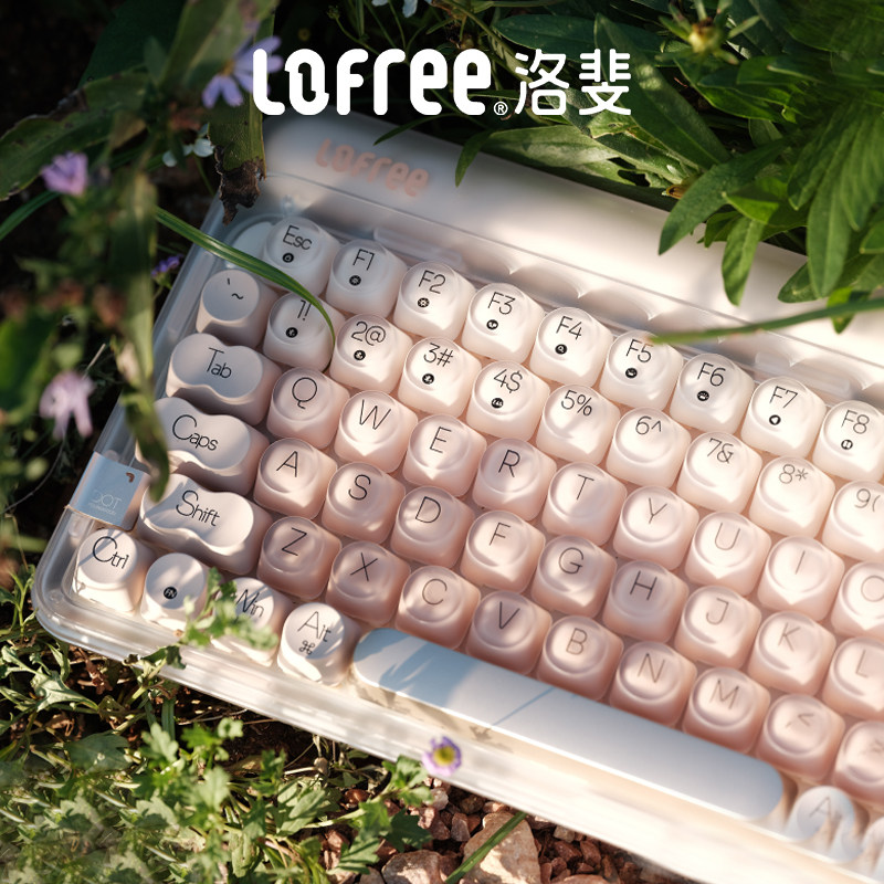 Жидкая основа Lofree, беспроводная механическая клавиатура Bluetooth для девочек, высококачественные клавиши office 84 с возможностью горячей замены в трех режимах