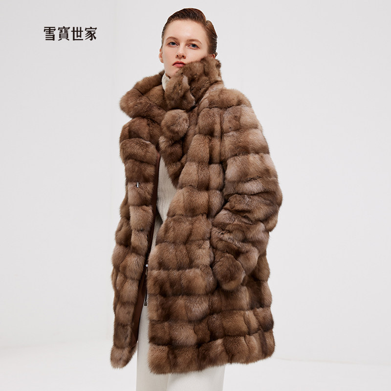 Семейная оригинальная импортная шуба из русского соболя Xuebao Family, женская модная фермерская норковая шуба, новая зимняя шуба
