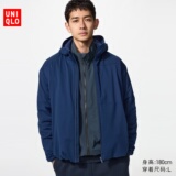 Ветрозащитная флисовая куртка на молнии с капюшоном/длинным рукавом Uniqlo мужская 486116