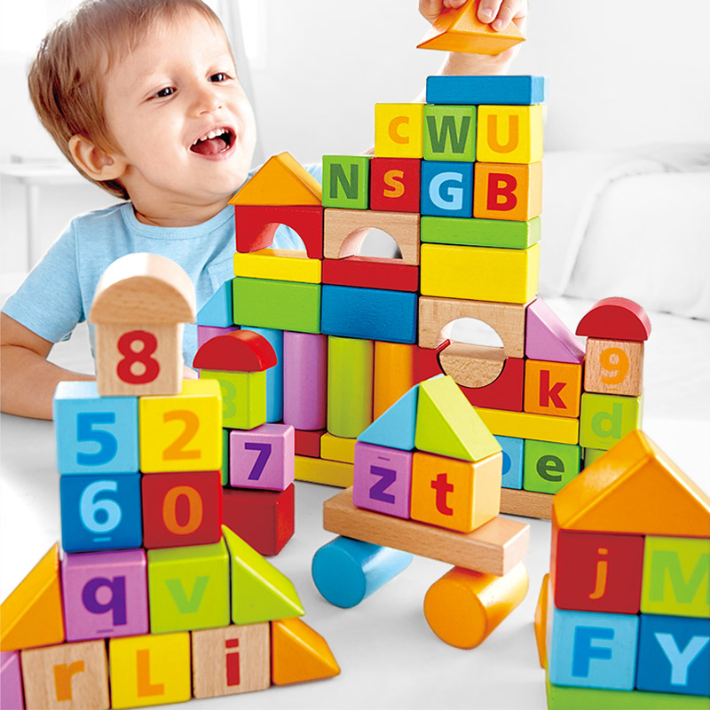 Hape 80 строительных блоков игрушка-головоломка для сборки в виде бочонка baby baby дети 1-2 лет могут жевать крупные частицы
