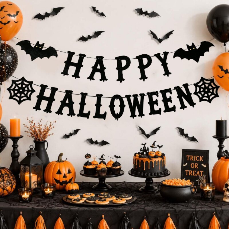 HAPPYHALOWEN Halloween * Украшение на ремешке с флагом, подходящее для школы