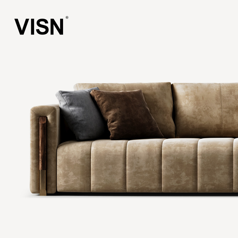 Диван в минималистском итальянском стиле с чувством сочетаемости, дизайн гостиной на вилле, оригинальный кожаный диван, диван VISN для всего дома, современный дизайн
