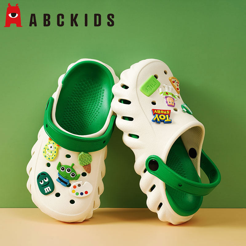 детская обувь abckids с дырками, сандалии и тапочки для мальчиков, летняя нескользящая обувь, для больших детей, для маленьких мальчиков, пляжная обувь