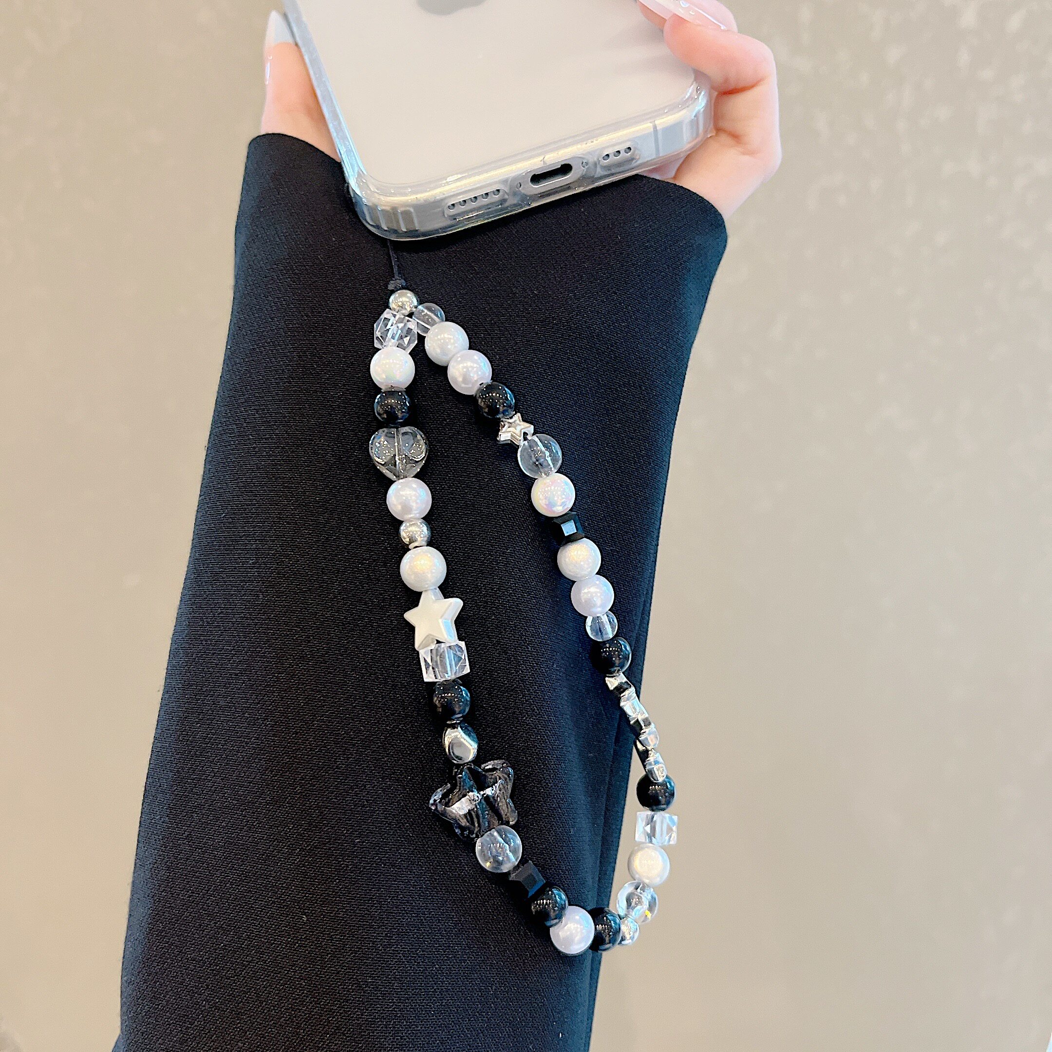 Shannai minimalist style phone charm, dark night translucent star phone charm...