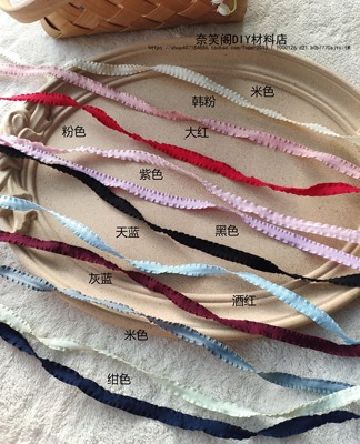 taobao agent 10mm螺纹花边织带 DIY手工蝴蝶结发饰双层可串5mm发箍 满包邮