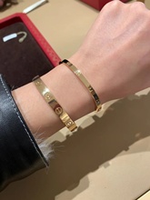 Cartier / Cartier Классический браслет любви 18K розовый золотой узкий браслет без бриллиантов