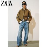 Осенние новинки ZARA26 женские джинсы ZW серии ZW с заниженной талией, выгнутые, застиранные, прямые джинсы 9632279 427