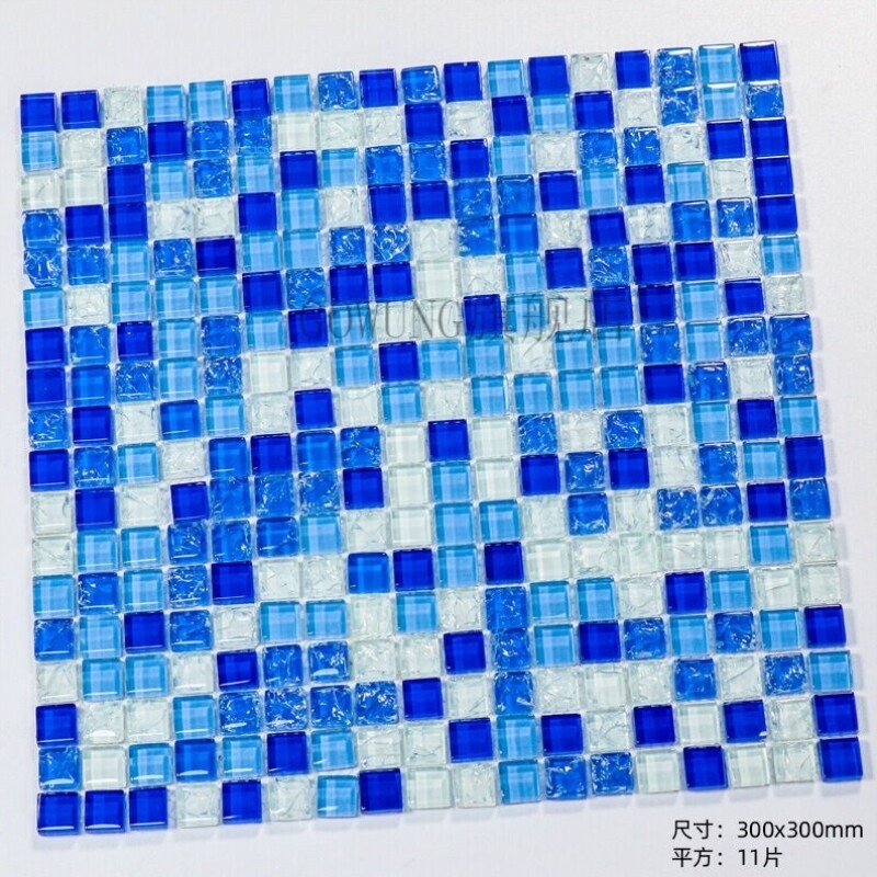 Мозаичная плитка Gowung crystal glass из голубого ледяного потрескавшегося камня...