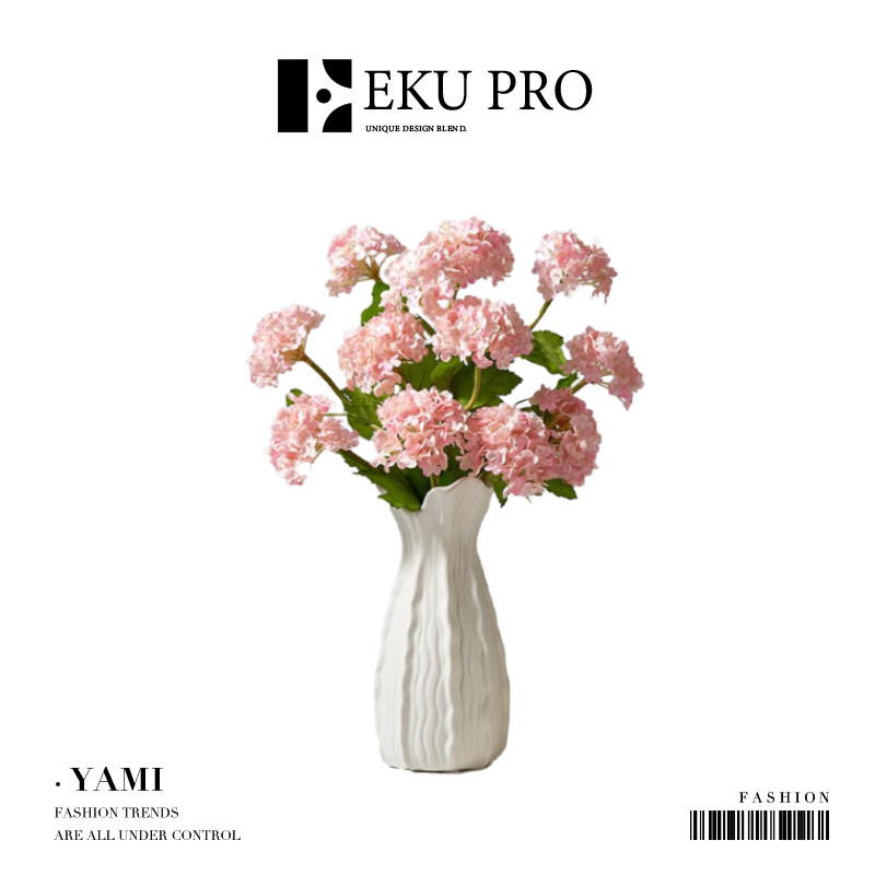 EKU PRO * Матовый рис · Французская простая керамическая ваза с цветочной композицией в кремовом стиле декоративное украшение цветами / Yami