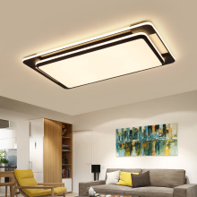 Modern minimalist hall bedroom main light 2024 new black atmospheric household rectangular living room ceiling light fixture