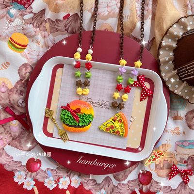 taobao agent 小熊幼稚园原创Lolita汉堡包项链仲夏物语限定套餐可爱披萨配饰
