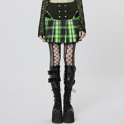 taobao agent ╋魔叹╋PUNKRAVE街头赛博朋克PUNK哥特摇滚少女格子百褶裙 WQ612
