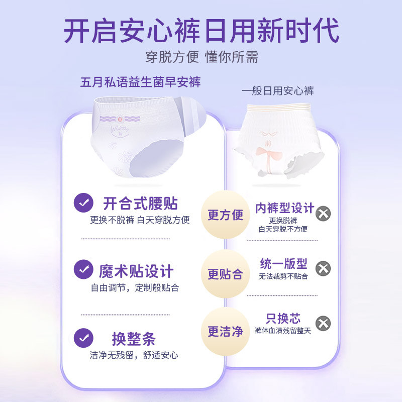 [Tmall U First] May Whispers -пробиотик для особого ухода, брюки good morning, ультратонкие повседневные штаны для спокойствия, Пробная упаковка из 2 штук