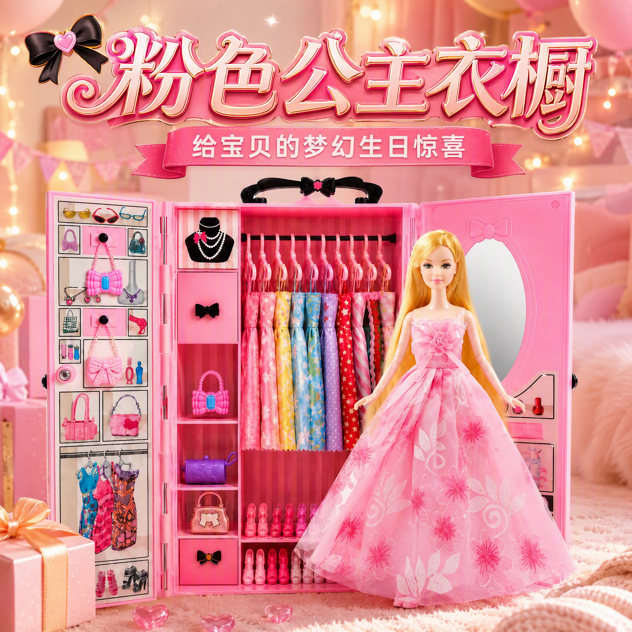 Кукла Baaibisa toy Girl Принцесса из натуральной кожи, набор для наряжания, подарочная коробка, детская кукла, подарок на день рождения