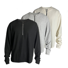 JCAESAR Half Zip Long Sleeves are a niche American style half zip waffle solid color long sleeved men's thin