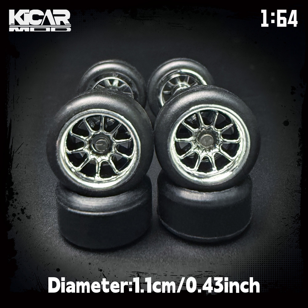 Многоцветные модифицированные колеса KICARMOD 1/64 в стиле JDM с десятью спицами диаметром 11 мм hot wheels