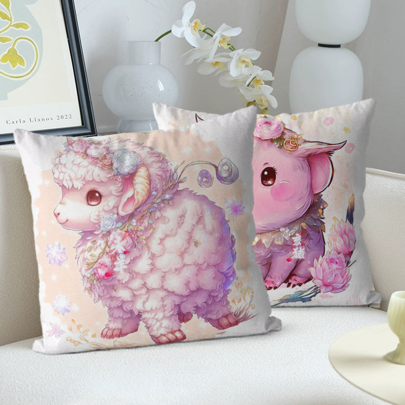 2024 новая подушка в виде овцы зодиака, вышитая крестиком самостоятельно, набор для упаковки материалов в студенческом общежитии, чтобы скоротать время и подарить его