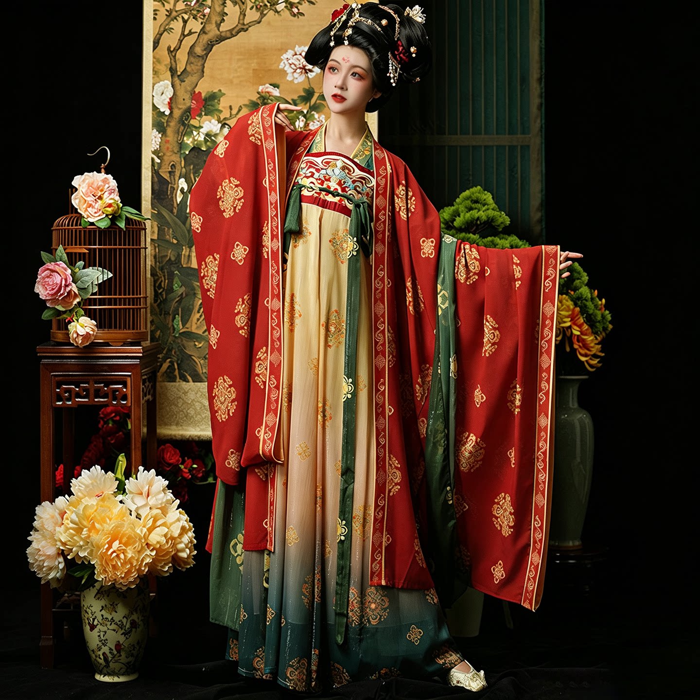 Цзиньсю Чжаотан (Jinxiu Zhaotang), новинка 2026 года, юбка Hanfu Hanzi в стиле Тан, рубашка с большими рукавами для взрослых, вышитый летний и осенний костюм Hanfu