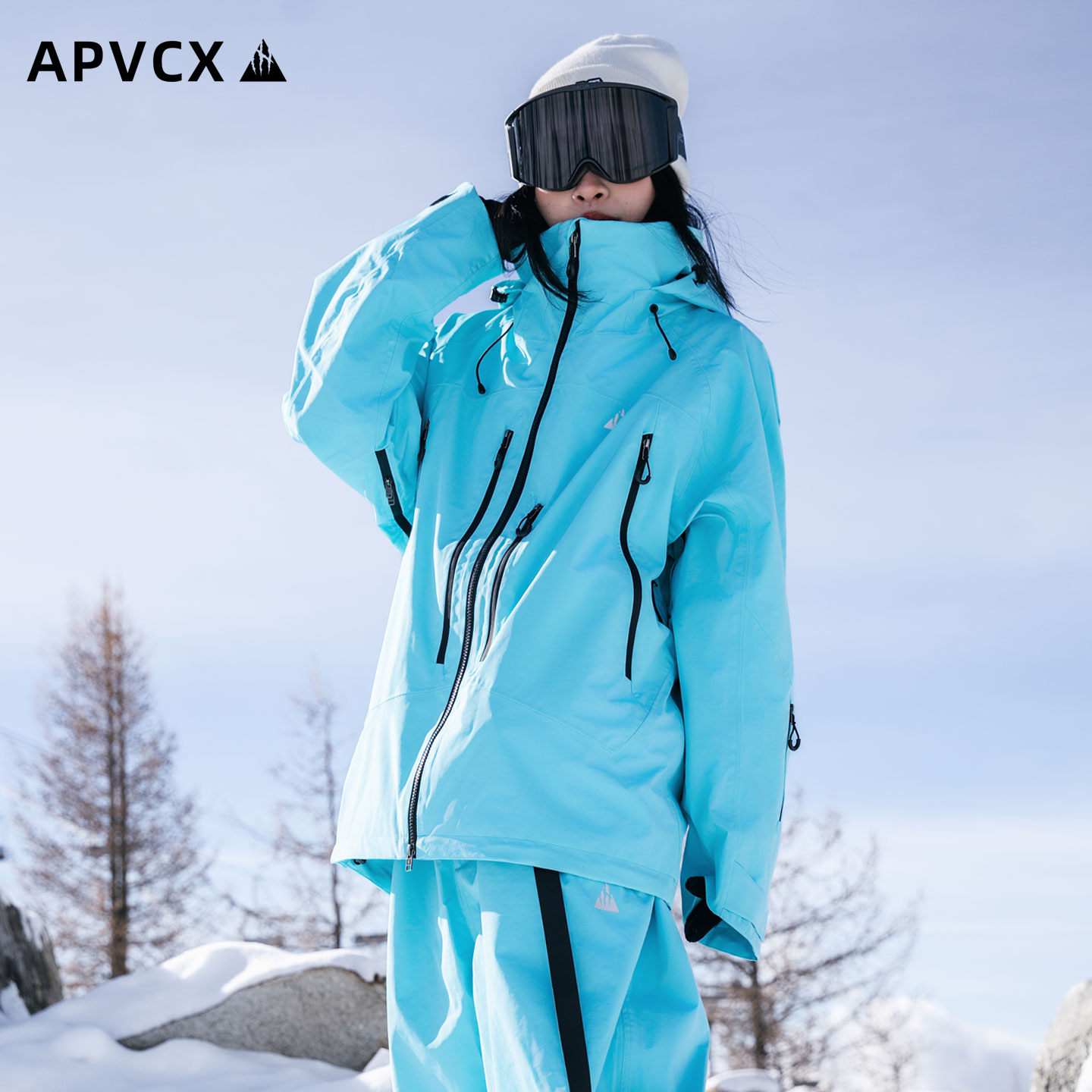 [Водонепроницаемость 30 000] Лыжный костюм APVCX для мужчин и женщин с одинаковым костюмом для сноуборда водонепроницаемый утолщенный 3-литровый зимний костюм с твердой оболочкой