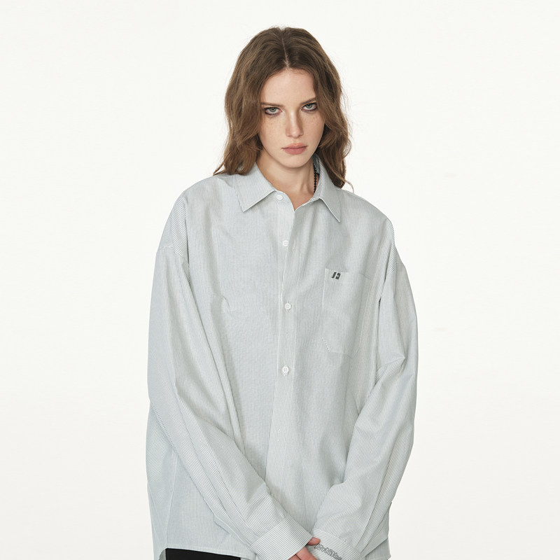 FORNINES High-Intelligence Embroidered Striped Long-Sleeve Shirt for Men and Women, Trendy Spring and Autumn Cleanfit Casual Jacket