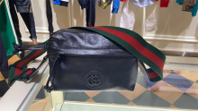 99 Новый Gucci Gucci 23SS03 Мужской одноцветный двойной G - молния сумка 725696