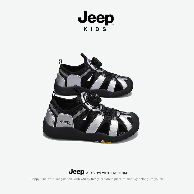 детская обувь jeep; сандалии Baotou для мальчиков; коллекция 2026 года; летняя новая детская обувь для плавания по течению; нескользящая детская пляжная обувь