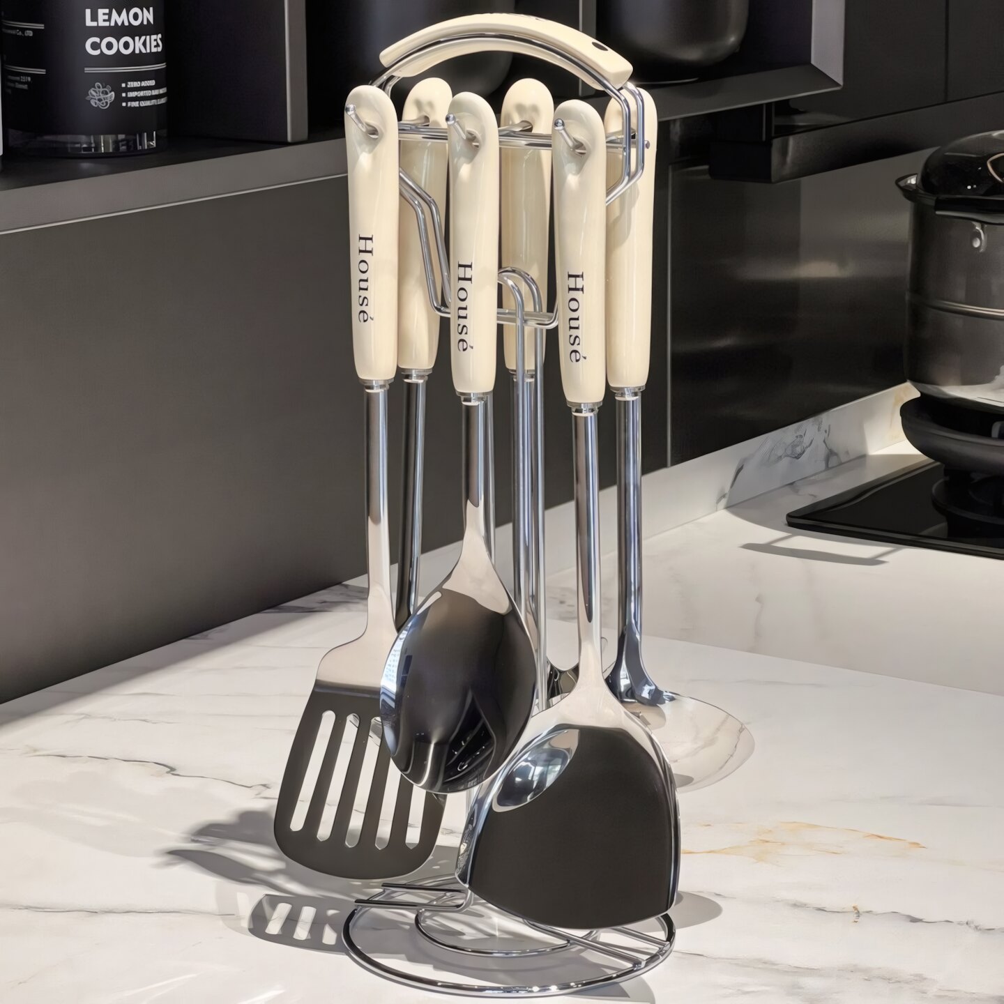 Японский набор лопаток Youmi light luxury из пищевой нержавеющей стали класса люкс бытовой набор посуды с антипригарным покрытием из семи частей