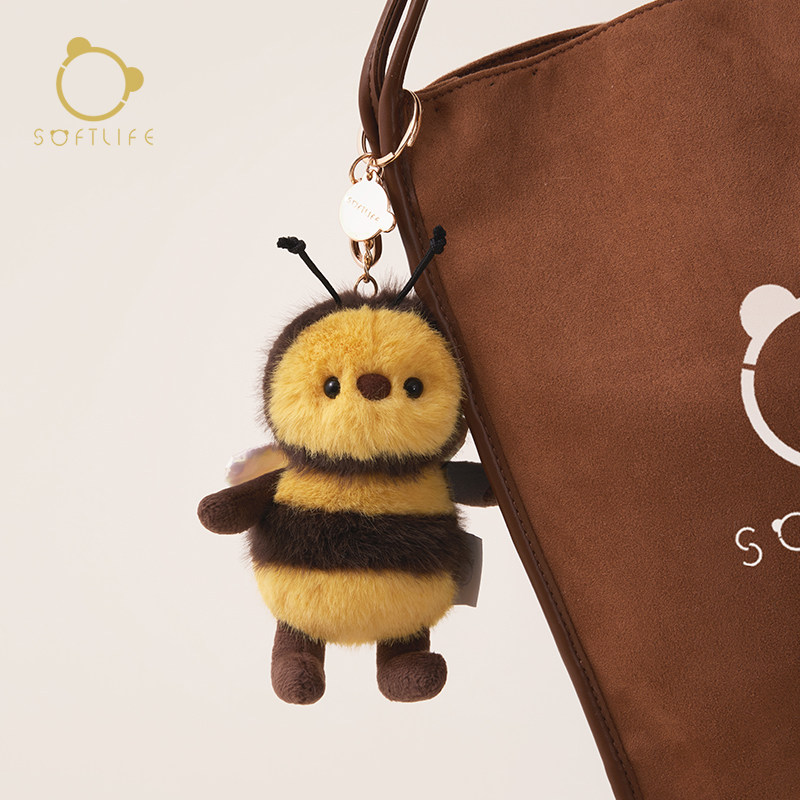 softlife маленькая пчелка кукла кулон забавная кукла сумка ключ кулон плюшевая игрушка сумка подвесной подарок женский