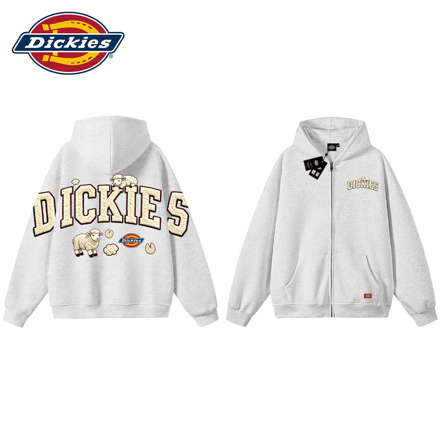 Dickies was a good-looking man with a new couple with a velvet hood coat in autumn winter.