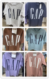 【Промытый хлопок】 Мужская футболка из чистого хлопка с логотипом Gap24, свободная футболка с короткими рукавами, 839897, летний новый стиль