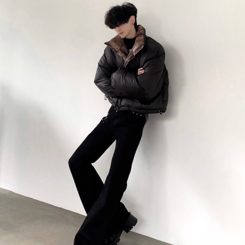 Стиль Акияма/черные джинсы high street vibe с заклепками и бриллиантами, мужские брюки niche design sense, облегающие брюки с микро-притачкой