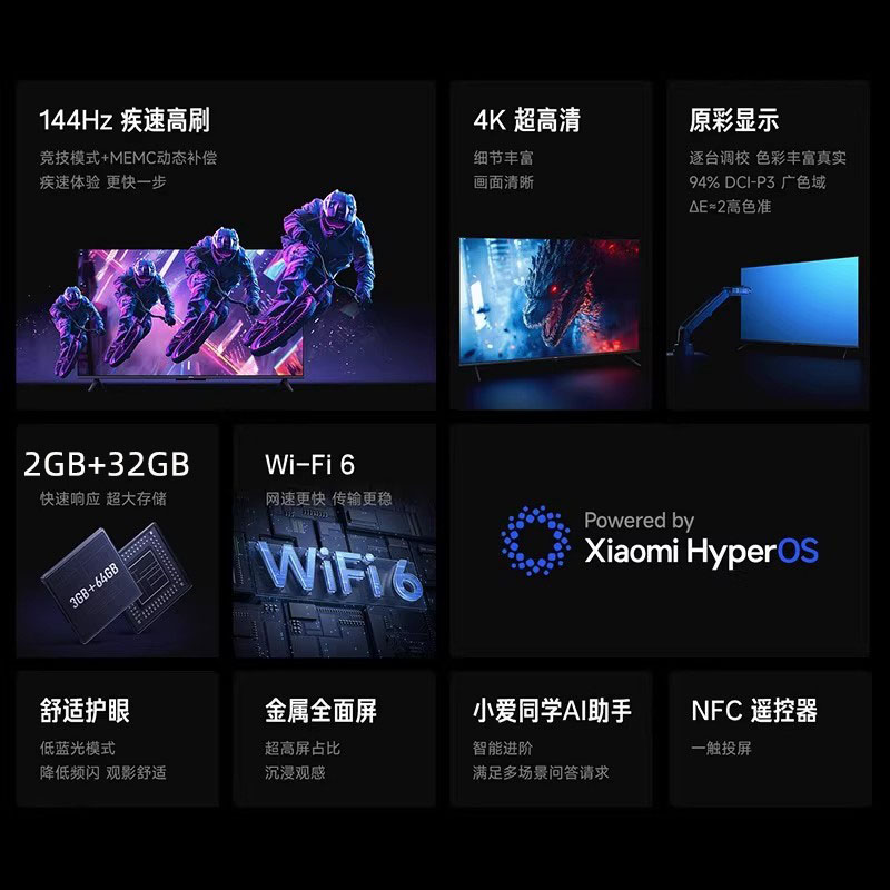 Xiaomi REDMI оснащен 50-дюймовым дисплеем HD 144H...