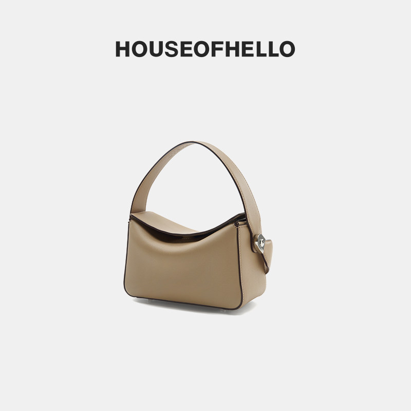 Мини-сумка-подушка HOUSEOFHELLO из воловьей кожи, портативная кожаная женская сумка-хобо с диагональю подмышки на одно плечо