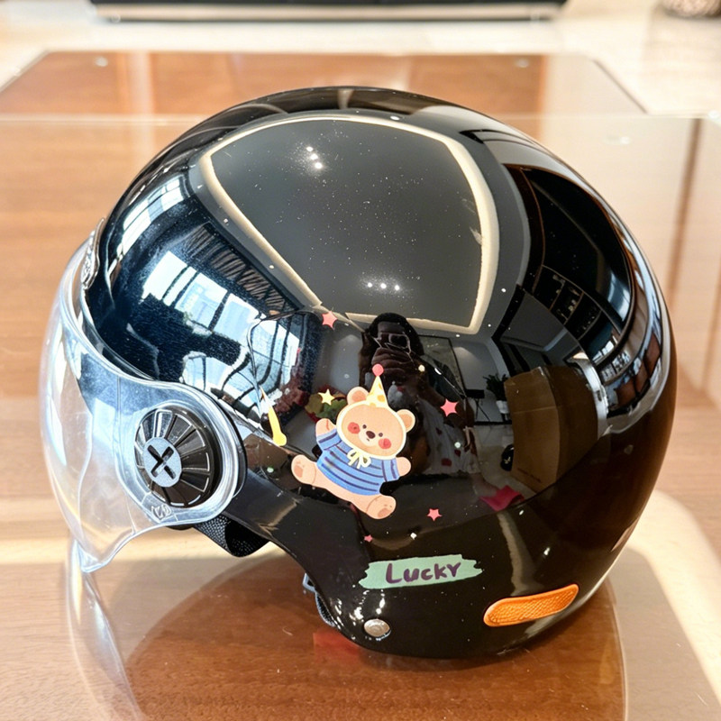3C certified electric vehicle helmet, adult half helmet, men's and women's cartoon motorcycle helmet...