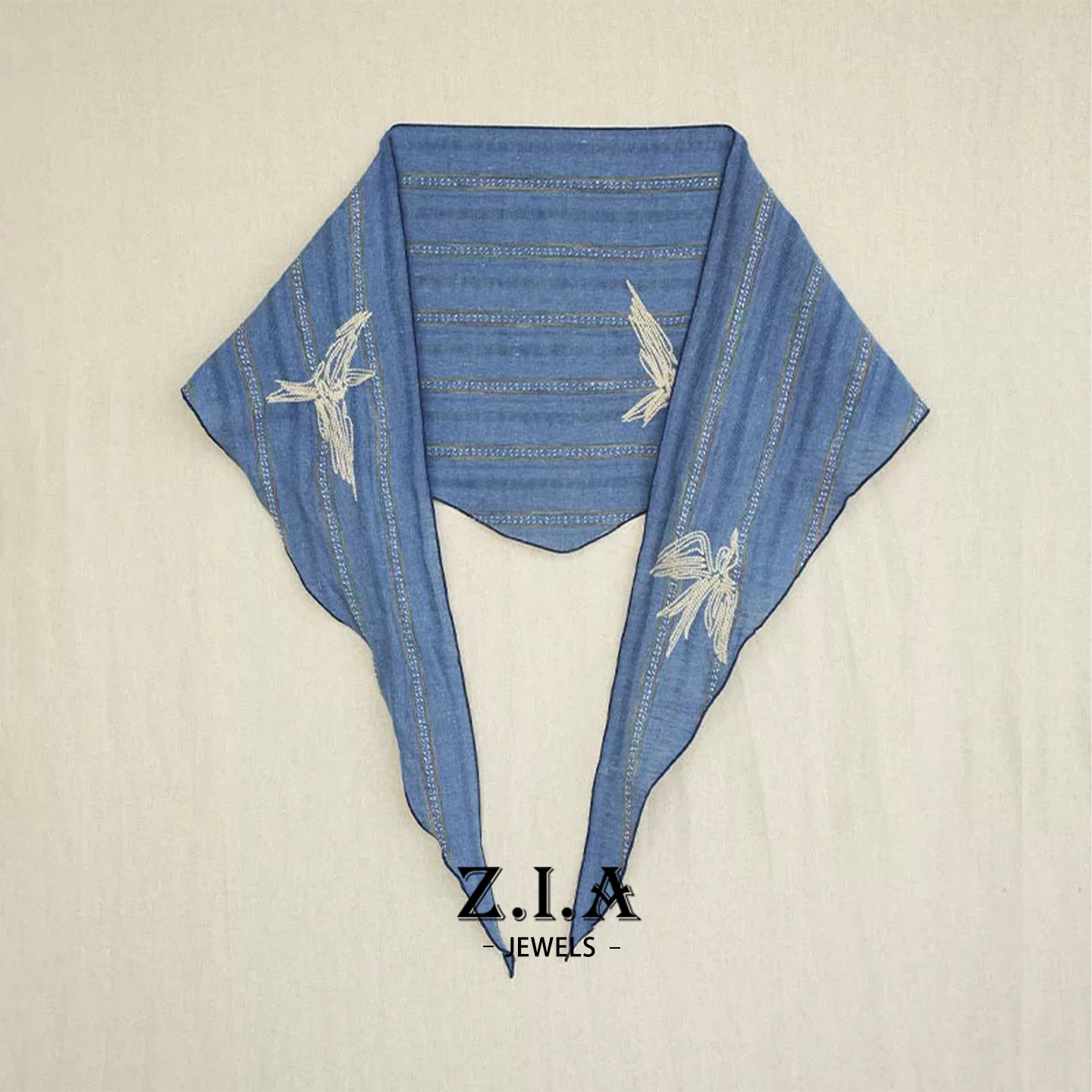 Bird-themed triangular scarf, shawl, scarf, pure cotton embroidered long silk scarf, ethnic style headscarf, multi-wear neck warmer, 2026 new style.
