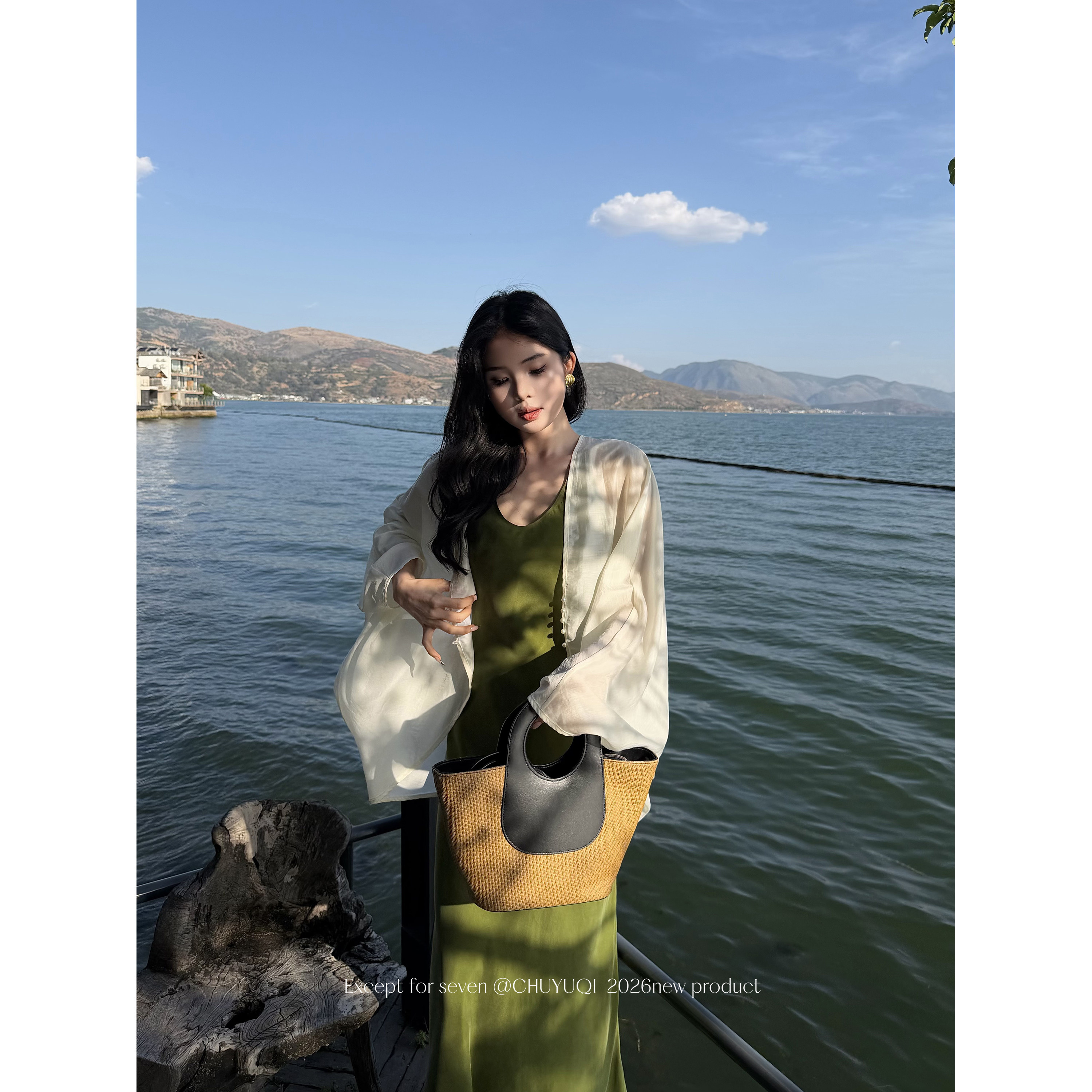 CHUYUQI Lightweight, Cloud-like, Sheer Cupro Lyocell Short Jacket for Women, Relaxed Batwing Sleeve Shirt
