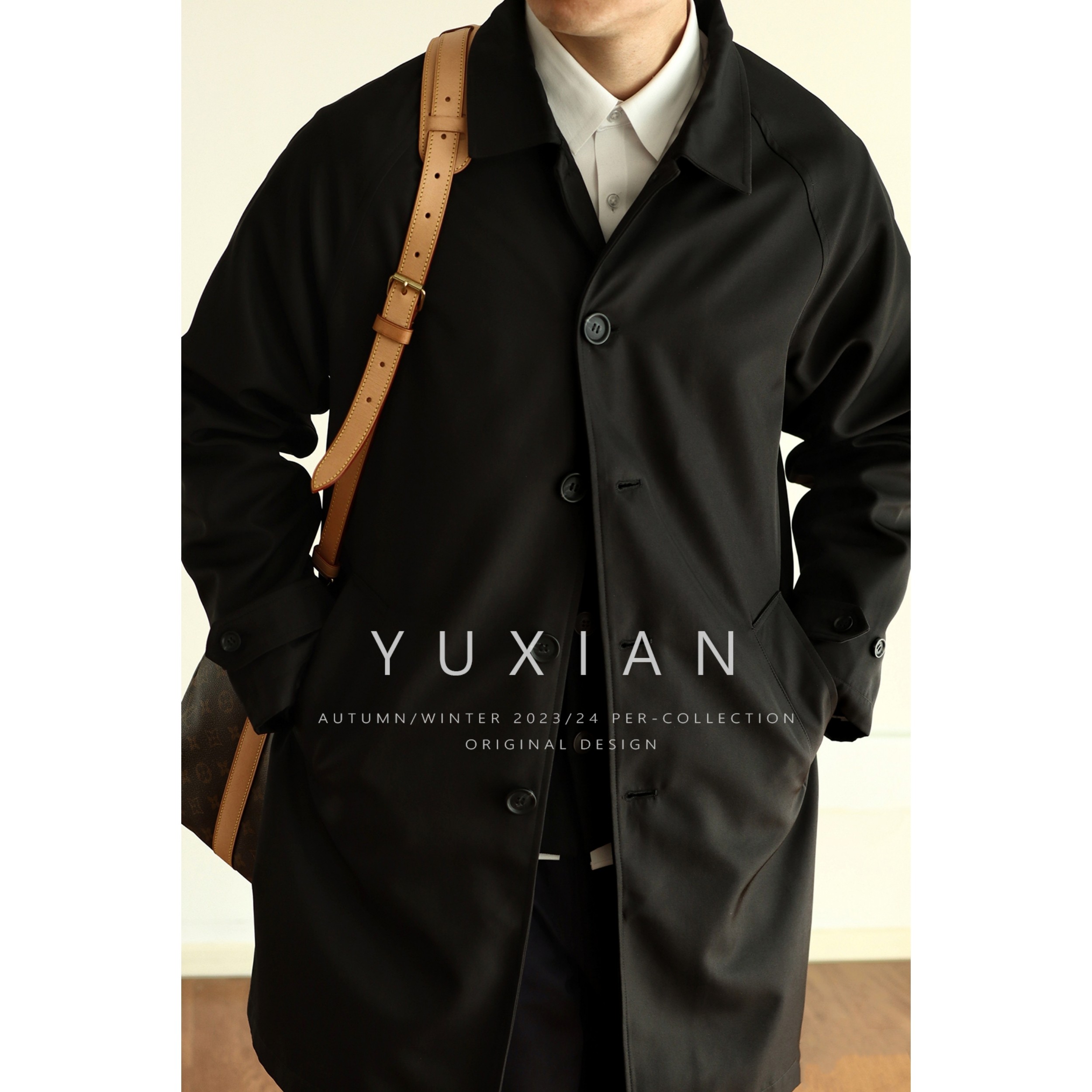 YUXIAN heavy duty Camden повседневная деловая ветровка, пальто средней длины, однобортное простое мужское осенне-зимнее пальто