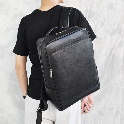 Рюкзак, кожаный ранец для отдыха, модный ноутбук, 12 года, бизнес-версия, воловья кожа, из натуральной кожи