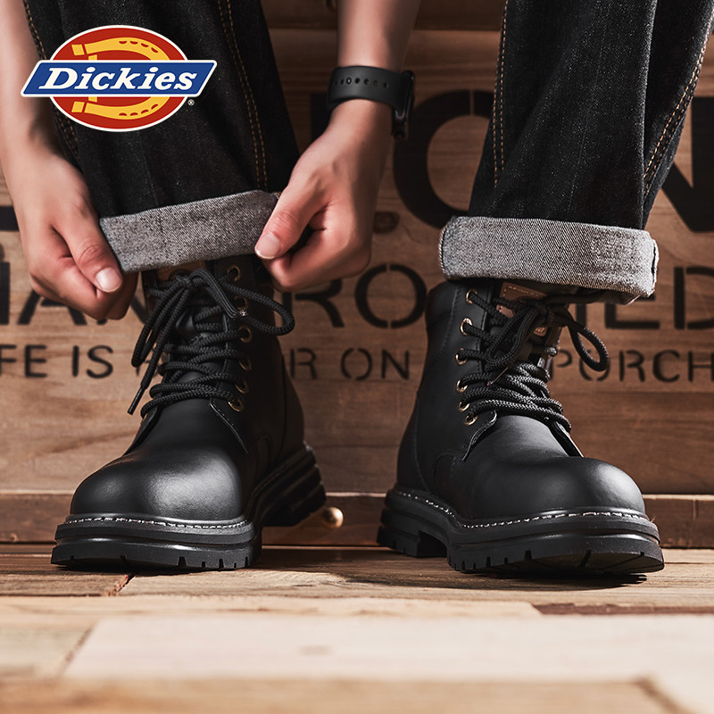 Черные ботинки Martin от Dickies, мужская зимняя мужская обувь, а также ботинки из бархатной кожи, увеличенные для облегчения ношения мужских ботинок.