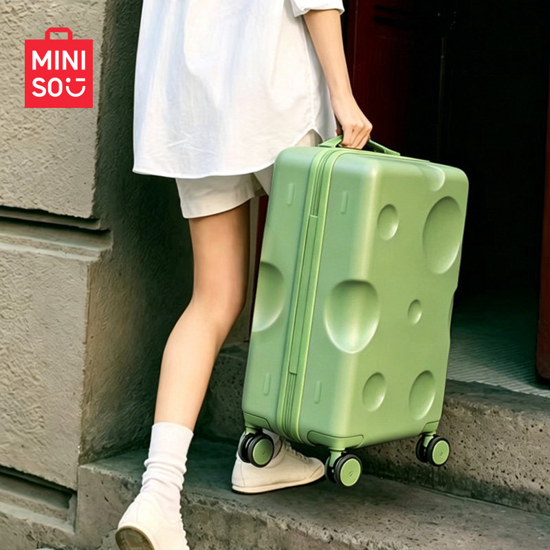 MINISO 2026 новый чемодан-тележка для путешествий большой вместимости, 24-дюймовый чемодан с паролем для посадки