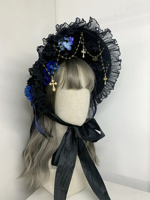 taobao agent Lolita原创哥特洛丽塔茶会走秀百搭波奈特bnt扁帽bb帽头饰配饰