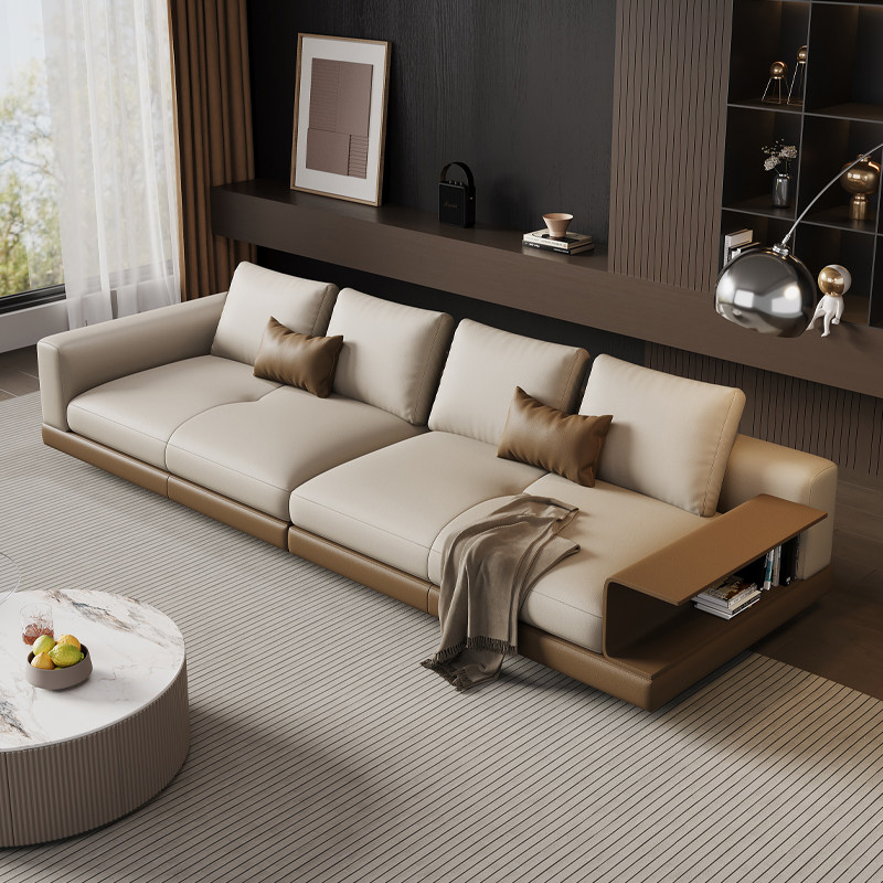 итальянский минималистичный кожаный диван jeaek, новый дизайнерский диван Conner, вилла с большим диваном для гостиной на плоском полу