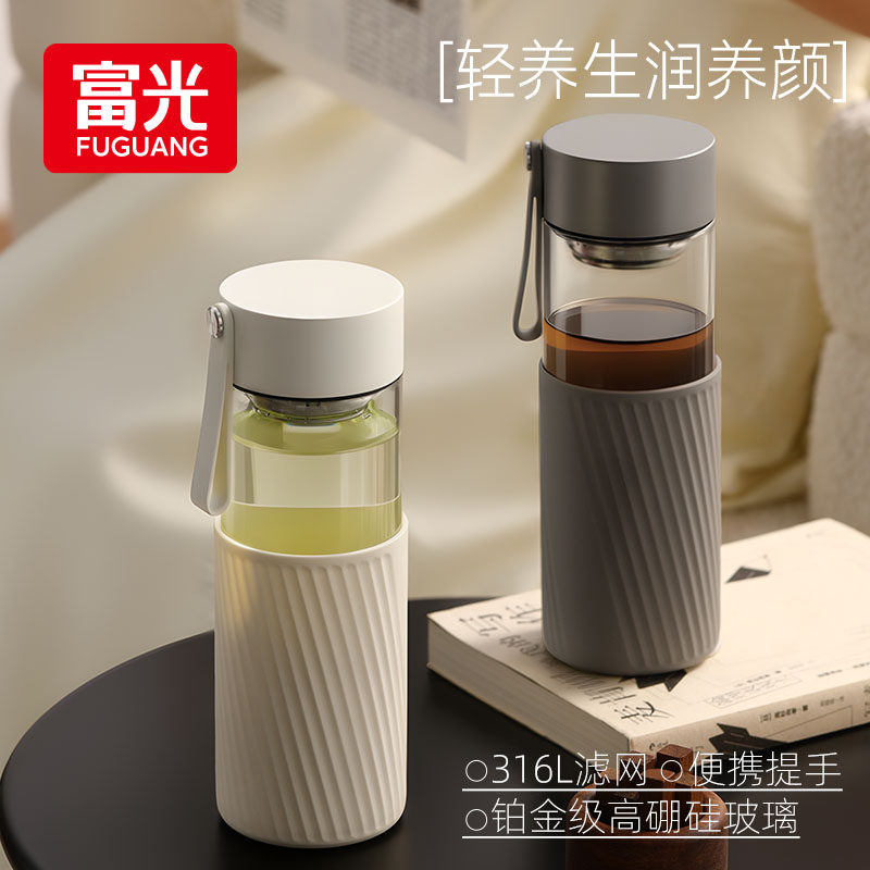 Стеклянная чашка для воды Fuguang большой емкости из боросиликатного стекла, устойчивая к высоким температурам, женская персональная специальная чашка для чая 2026 года, новая мужская чашка для чая