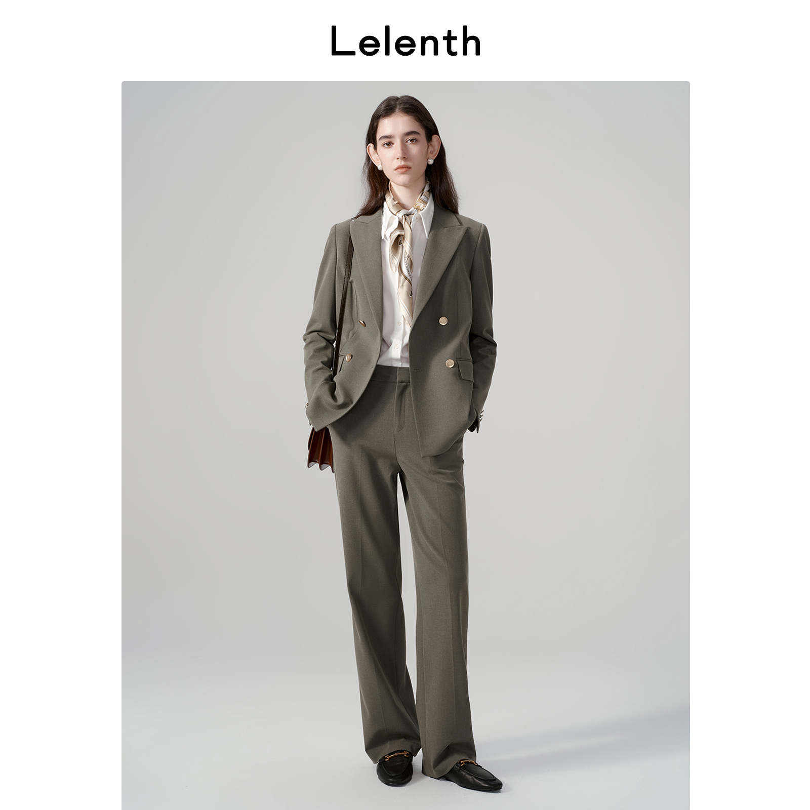 Длинный серо-зеленый костюм, женская профессиональная официальная одежда, пиджак для собеседования, рабочая одежда для поездок на работу, женская одежда